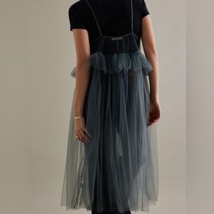 Anthropologie Edie Tulle Slip Dress